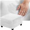 QOEUIUJ Fodera for Sgabello in Velluto, Copri Pouf Quadrato 50x50 80x80 40x40 60x60 100x100 90x90 110x110 Copertura Poggiapiedi Elastico, Protettiva for Ottomana(Ivory,40x40cm)