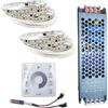 Vrabocry WS2811 2835 120 LED/m di acqua corrente Corse di cavalli fluenti, striscia di luce LED, DC24 V, 2 rotoli, 5 m, flessibile, bianco freddo, controller touch wireless + alimentatore da 24 V, 200