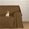 Farè - Telo Salva Divano - Copridivano IMPERMEABILE in tessuto arredo Antimacchia ideale per cani, gatti e bambini - Made in Italy | 350 x 270 cm | ARMOR marrone