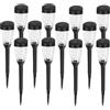 Aigostar Lampade Solari da Giardino 12 pcs: Luci Solari Esterno Giardino 6500K Luce Bianca Freddo - IP44 Impermeabile per Prato/Corridoio/Patio, L58*W58*H345mm