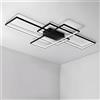 BEHWU Plafoniera LED Rettangolare,Bianco, Nero,90Cm(70W),110Cm(85W),140Cm(105W),Plafoniera LED, Alluminio + Gel di Silice Adatta for Camera da Letto, Sala da Pranzo, Cucina, Soggiorno