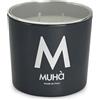MUHA' | Candela Profumata in Vetro Grigio, Fragranza Fiori di Cotone, Profumatore per Ambienti, Formato da 270 Gr