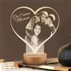 Lampephoto.fr -Lampada a cuore personalizzata in 3D, idee regalo festa della mamma, della donna, per Compleanno, regalo mamma, regalo nonna, Lampada Foto personalizzabile Incisione laser su plexiglass