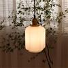 MCWYH Lampadari vintage in vetro ottone giada bianca丨Lampada a sospensione a strisce sul comodino della camera da letto丨Lampada a sospensione a sorgente luminosa LED E27丨Apparecchi di illuminazione do