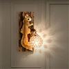 LOGT 3D Animal Scoiattolo Lampada da Parete Corridoio rustico E27 Illuminazione Decorativa Spot da Parete in Resina Animali Retrò Lampada da Parete in Cristallo Resina per Corridoio Scale