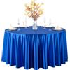 GOEXCPL Tovaglia rotonda in raso, liscia e lucida Blu-1 Diametro 180 cm | Adatto a ristoranti, hotel, matrimoni, feste e Natale; lavabile in lavatrice