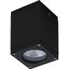 DOPO Lighting - Lampada a soffitto CUB nero GU10 plafoniera da esterno o parete IP54. Lampada da soffitto ideale per soffitti esterni.