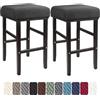 LIULIWEIFA 30x40cm Fodera/Copri Coprisgabello Quadrato Con Elastico Sgabelli da bar Rettangolare Coprisedili lavabili per Cucina sgabello sedia pianoforte panca sedile protezione,Dark gray,2pcs