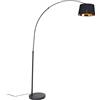 Qazqa arc-basic - Lampada da terra Moderno - 1 luce - L 130 cm - Nero - Moderno - Soggiorno I Camera da letto