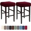 LIULIWEIFA 30x40cm Fodera/Copri Coprisgabello Quadrato Con Elastico Sgabelli da bar Rettangolare Coprisedili lavabili per Cucina sgabello sedia pianoforte panca sedile protezione,Rosso,2pcs