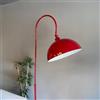 bamyum Gorkiede Lampada da Terra in Metallo, Terra per Soggiorno, Camera da Letto, dei Bambini con Attacco E27, Larghezza 30 cm, Paralume Regolabile, Rosso