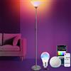 Aigostar Lampada da terra moderna con telecomando e Bluetooth Mesh G45 E24 LED RGB 2700K-6500K, regolabile, compatibile con Alexa 175 cm