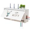 PUIOTEAI Porta Modem da Parete, Porta Router Wifi da Parete, Scatola Nascondi Cavi da Parete, Cassetta porta Modem, per Nascondere il Router Ciabatta o Alimentatore e Mettere in Ordine i Suoi Cavi(White)