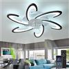 Cucummn Silenzioso Led Ventilatore Da Soffitto Con Luce, Dimmerabile Lampadario Ventilatore Design Moderno, 6 Velocita Telecomando Timer Plafoniera Con Ventilatore Bambini Soggiorno Camera Da Letto Nero