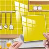 Hixingo Piastrelle Adesive Cucina Bagno Tinta Unita 20 Pezzi Mattonelle Adesive Cucina Piastrelle Bagno Adesivi PVC Pannelli Decorativi per Mobili e Pareti (Giallo,20x20cm)