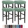 LIULIWEIFA 30x40cm Fodera/Copri Coprisgabello Quadrato Con Elastico Sgabelli da bar Rettangolare Coprisedili lavabili per Cucina sgabello sedia pianoforte panca sedile protezione,Verde,4pcs