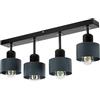 alfalux Lampada A Sospensione 4 Luci Lampada Da Soffitto LED Lampadario In Legno E Metallo Compatibile Con E27 Per Soggiorno Camera Da Letto Cucina AN60x7SC