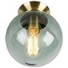 Qazqa pallon - Lampada da soffitto Art déco - 1 luce - Ø 200 mm - Verde - Art déco - Soggiorno I Camera da letto I Sala da Pranzo I Cucina