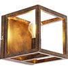 Qazqa cage - Appliques Industriale - 1 luce - L 18 cm - Marrone - Industriale - Soggiorno I Camera da letto I Sala da Pranzo I Cucina
