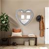 BST FURNH Specchio decorativo a forma di cuore con cornice in cristallo - 60x60 cm, grande specchio da parete argentato per toletta e decorazione