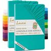 Lavea® Set 2 Lenzuola con Angoli Singolo 90x200 cm - Jersey 100% Cotone - Per Materassi Topper fino a 10 cm - Con Elastico Tutto Intorno - Certificato OEKO-TEX - Turchese