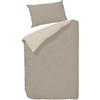 Biancocasa Parure copripiumino in morbida microfibra (sacco 155x200+40 e una federa 50x80 DOBLE Vaniglia/Noce, SINGOLO)