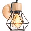 TOKIUS Lampada da Parete Industriale, Applique da parete Interno E27 In Legno