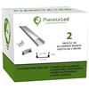 Pianeta Led 2x Profili in Alluminio Bianco da 2 mt (4 mt) TL1205 per Strisce a Led con Cover Trasparente tappi e ganci di montaggio inclusi