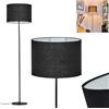hofstein Lampada da terra HOFSTEIN Bassagoda, in metallo/tessuto bianco/nero, design scandinavo con paralume rotondo (Ø 40 cm) e interruttore a pedale, altezza 158 cm, 1 x E27, lampadina non inclusa