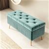 XDONE Pouf e Cassapanca Contenitore in Legno - Panca e Sgabello Contenitore per Ingresso e Camera da Letto - Piedini - Colo
