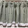 A.Monamour Tenda Corta per Finestra Piccola Rustico Cotone Bianco Verde A Quadri Scacchi Quadretti Bianco Pizzo Tenda a Pannello a Vetro da Cucina Bistrot Caffè Mezza Mantovana Tendina