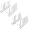 TopHomer 2 Pezzi Supporto per Coperchi di Pentole e Piatti, Supporto in ABS per Piatti, Supporto per Coperchi di Pentole, Scolapiatti e Organizzatore per Armadio, Bianco