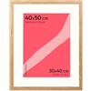 FRAMAI® Cornice portafoto 40x50 cm in colore quercia - con passepartout - Cornice in legno MDF, Plexi resistente alle rotture, ecologico, con sospensione e supporto - Formato verticale e orizzontale