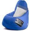Avalon - Pouf Bambini Jive Deluxe Sfoderabile Super Resistente, Puff Poltrona per Sedersi Antimacchia, Pouf Sacco in Tessuto Antistrappo Impermeabile e Lavabile, Made in Italy(68x107cm-Blu Royal)