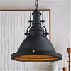 bamyum Plafoniera Lampada a Sospensione I Turami I Diametro 32 cm Lampada da Salotte E27 Industriale in Metallo in Vintage - Nero