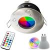 Planetitaly Faretto incasso cromoterapia IP65 LED 6W GU10 box doccia lampada RGB 3000K 6000K luce multicolore 230V (Colore Silver Cromato, Luce RGBW+6000K)