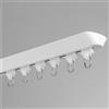 ACHZYFT Binario per Tende A Soffitto Ultrasottile, Connettori Angolari, Bastone per Tende Divisorie, Binari per Tende in Alluminio A Forma di V, Fornito con Binario, Ha(Size:1.1M,Color:Bianco)
