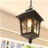 Mengjay Vintage Lampada Pendente da Esterno, Lampada a Sospensione Metallo E27 Base, Plafoniere da esterno impermeabili Lampade a sospensione cortile illuminazione giardino