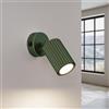 SOLLUX lighting Lampada Da Parete Applique Da Parete In Alluminio 1 Paralume Con Interruttore 8 x 16 x 16 cm GLOOW Verde Oliva Lampadina LED 3000K luce calda inclusa