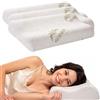 cuscini fiber - 3 Cuscino Cervicale per Dormire in Memory Foam con Fodera Aloe, Cervicale Collo Rimedi con Tecnologia a Doppia Onda, Guanciale in Morbido Memory Foam per Supportare il Collo 40x67