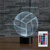 SUPERHONGJIHAO Lampada notturna per bambini, lampada LED 3D a pallavolo con telecomando, 16 cambi di colore, regalo di Natale/compleanno per bambini