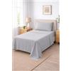 Corredocasa Completo Letto Lenzuola in Cotone, Qualità Made in Italy - PURO COTONE 100% Morbido e Traspirante in ogni Stagione - SET Lenzuolo Sotto con Angoli, Sopra e 1 Federa (Grigio, Singolo)
