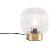 Qazqa karel - Lampada da tavolo Art déco - 1 luce - Ø 200 mm - Oro/Ottone - Art déco - Soggiorno I Camera da letto I Sala da Pranzo I Cucina