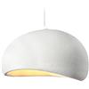 LIGKIN Lampada a Sospensione Creativo Lampadario Ø40cm Paralume in Pietra Simulata Nordico Lampada da Soffitto Regolabile E27 Lampadari per Camera da letto Sala da pranzo Soggiorno, Bianco