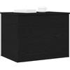 vidaXL Scatola di Stoccaggio Rovere Nero 60 x 42 x 46 cm, Box Organizer Rettangolare per Soggiorno, Soluzione Moderna, Ampio Spazio, Utility Senza Ingombri