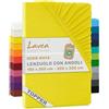 Lavea® Lenzuolo con Angoli Matrimoniale 180x200 cm - Jersey 100% Cotone - Per Materassi Topper fino a 10 cm - Con Elastico Tutto Intorno - Certificato OEKO-TEX - Giallo Sole