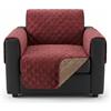 INTRECCI Copripoltrona Trapuntato | Antimacchia, Bicolore, Reversibile | Colore: Bordeaux/Tortora