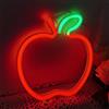 Fespcj Apple LED neon logo per la decorazione della parete USB o logo della batteria per la festa di compleanno e la decorazione del soggiorno di Natale (8,3 * 7,7, rosso + verde)