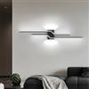GaoHX Applique da Parete LED Interno, 40W 120CM Moderna Lampada da Parete Interno, Luce a Parete Curva Moderno Lampada a Muro Minimalista per Camera da Letto Soggiorno Corridoio(Black - 6000K Cold)