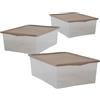 MAURY'S IL NUMERO UNO DEL RISPARMIO Set di 3 Contenitore in Plastica Trasparente Multiuso con Coperchio Resistente Salvaspazio Impilabile BOX TAGLIA XS 32 X 19 X H12 CM, 5 Lt.